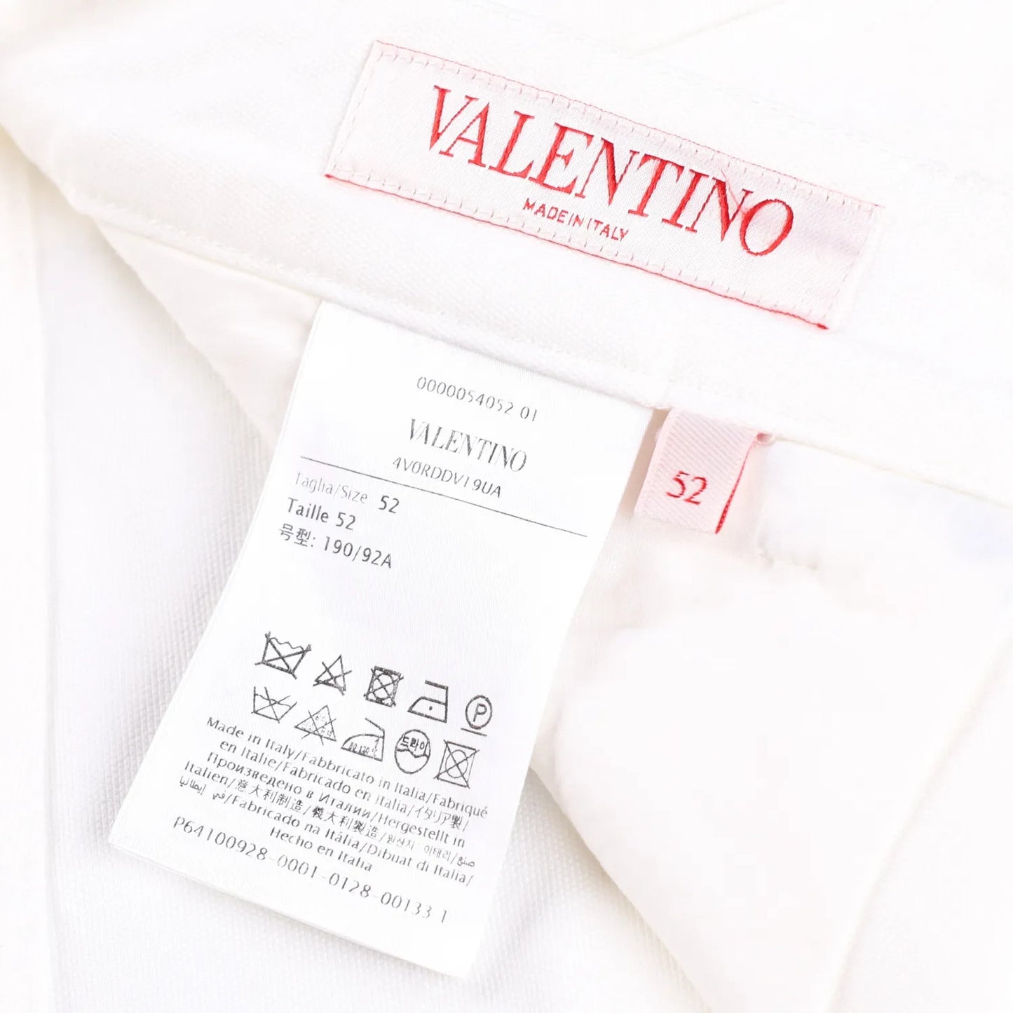 VALENTINO Men Bermuda Short Applicazioni V Metallo White Flat Front 52 RRP990 — View 8