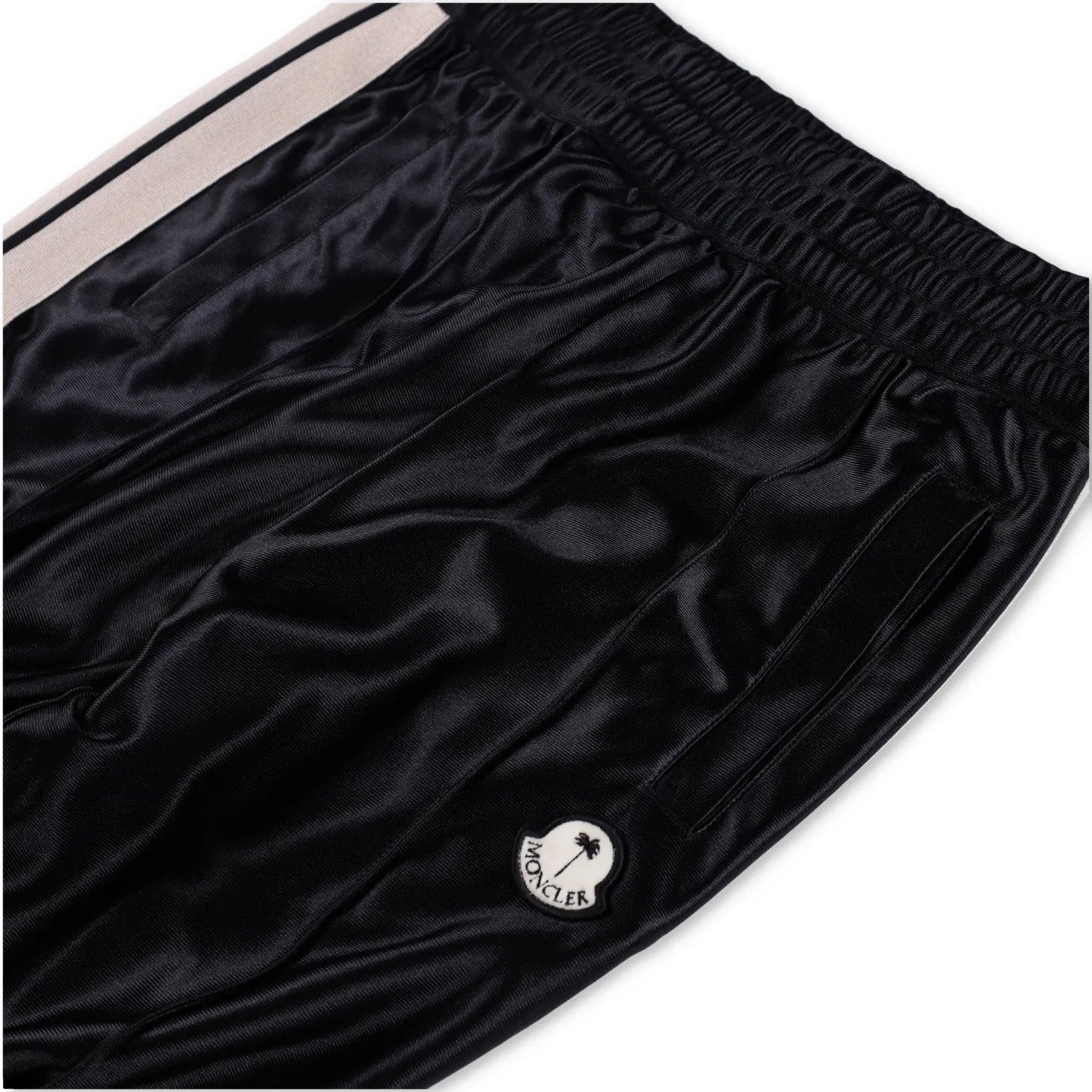 MONCLER GENIUSXPalm Angels Womens Shiny Side Stripe Track Pants Black 2XS RRP375 — View 7