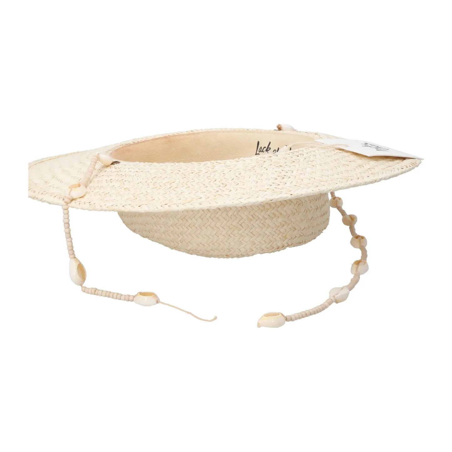 LACK OF COLOUR Womens Seashells Straw Fedora Hat Beaded Neutral Size S RRP 155 — View 10