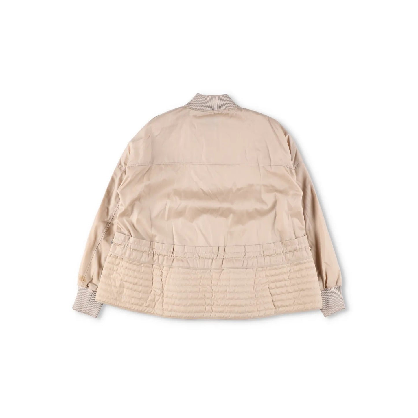 MONCLER Womens Bomber Jacket Beige Nylon Long Sleeve Quilted Zip RRP 1200 — View 15
