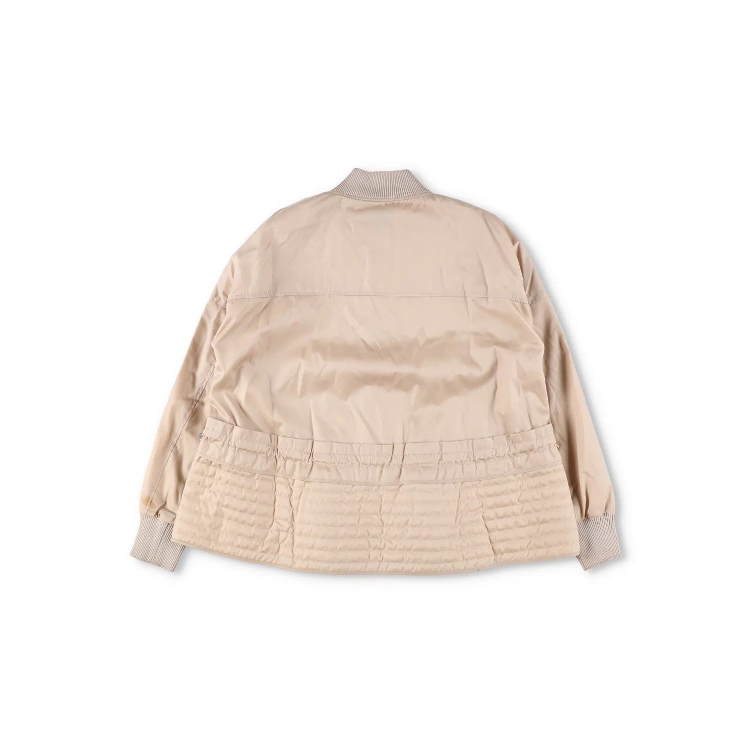 MONCLER Womens Bomber Jacket Beige Nylon Long Sleeve Quilted Zip RRP 1200 — View 15