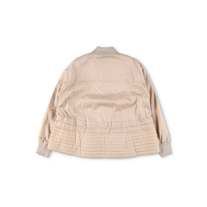 MONCLER Womens Bomber Jacket Beige Nylon Long Sleeve Quilted Zip RRP 1200 — View 15