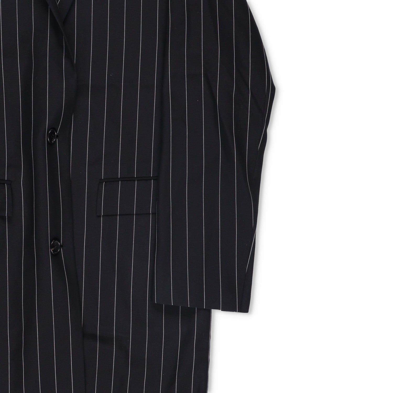 JUUN-J Unisex Striped Pinstripe Long Coat Wool Size 36 RRP1200 — View 2