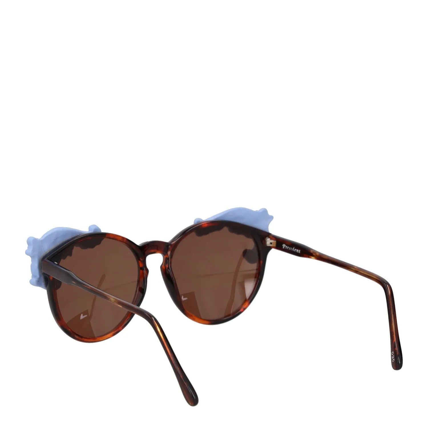 ALEXANDER MCQUEEN Womens Sunglasses Brown Lens Blue Acrylic One Size RRP 350 — View 4
