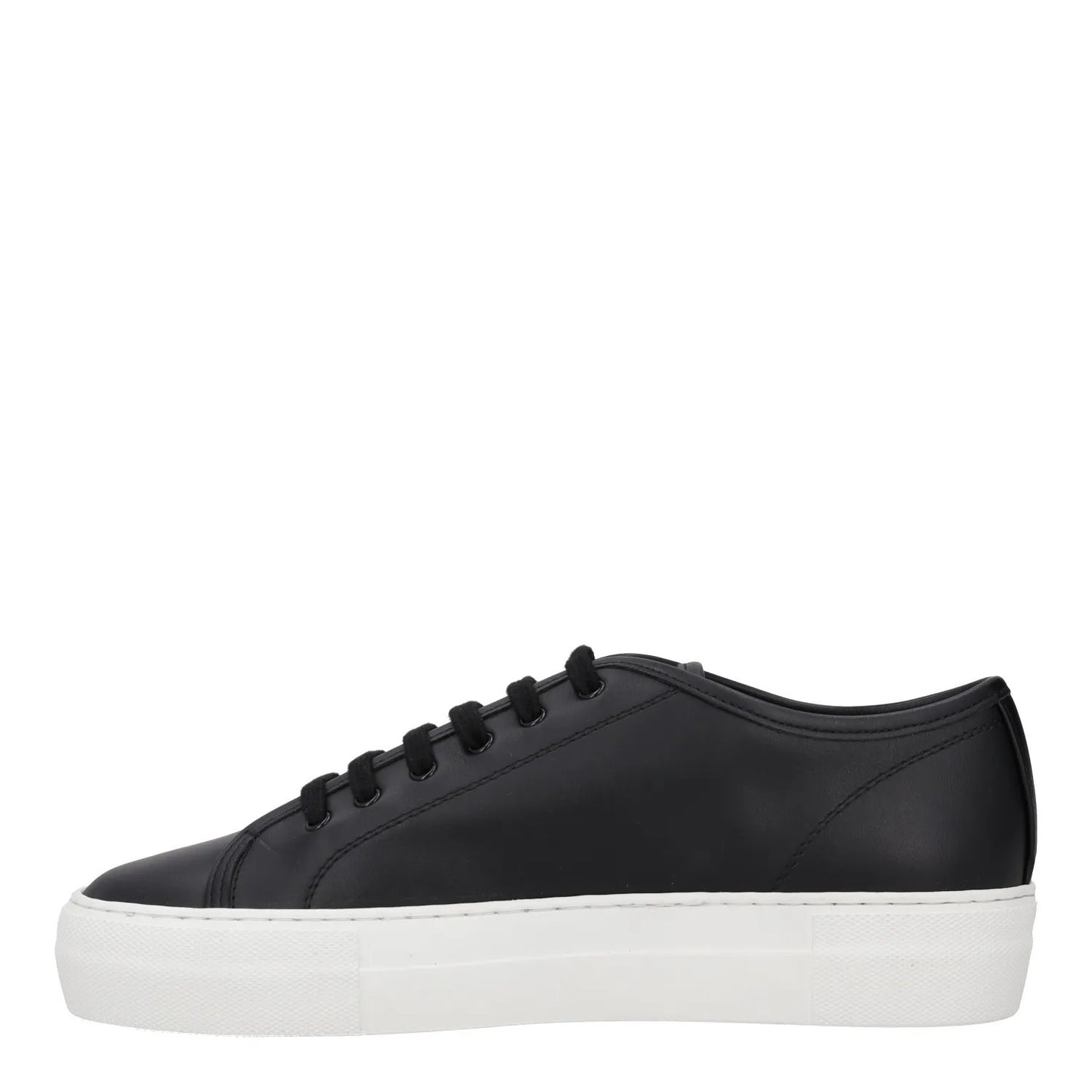COMMON PROJECTS Womens Trainers Black Leather White Sole Low Top UK 3 RRP 435 — View 4