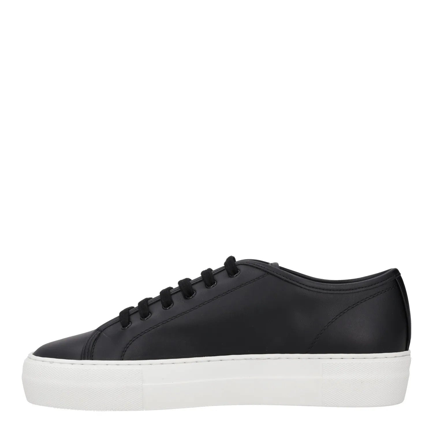 COMMON PROJECTS Womens Trainers Black Leather White Sole Low Top UK 3 RRP 435 — View 4