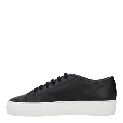 COMMON PROJECTS Womens Trainers Black Leather White Sole Low Top UK 3 RRP 435 — View 4