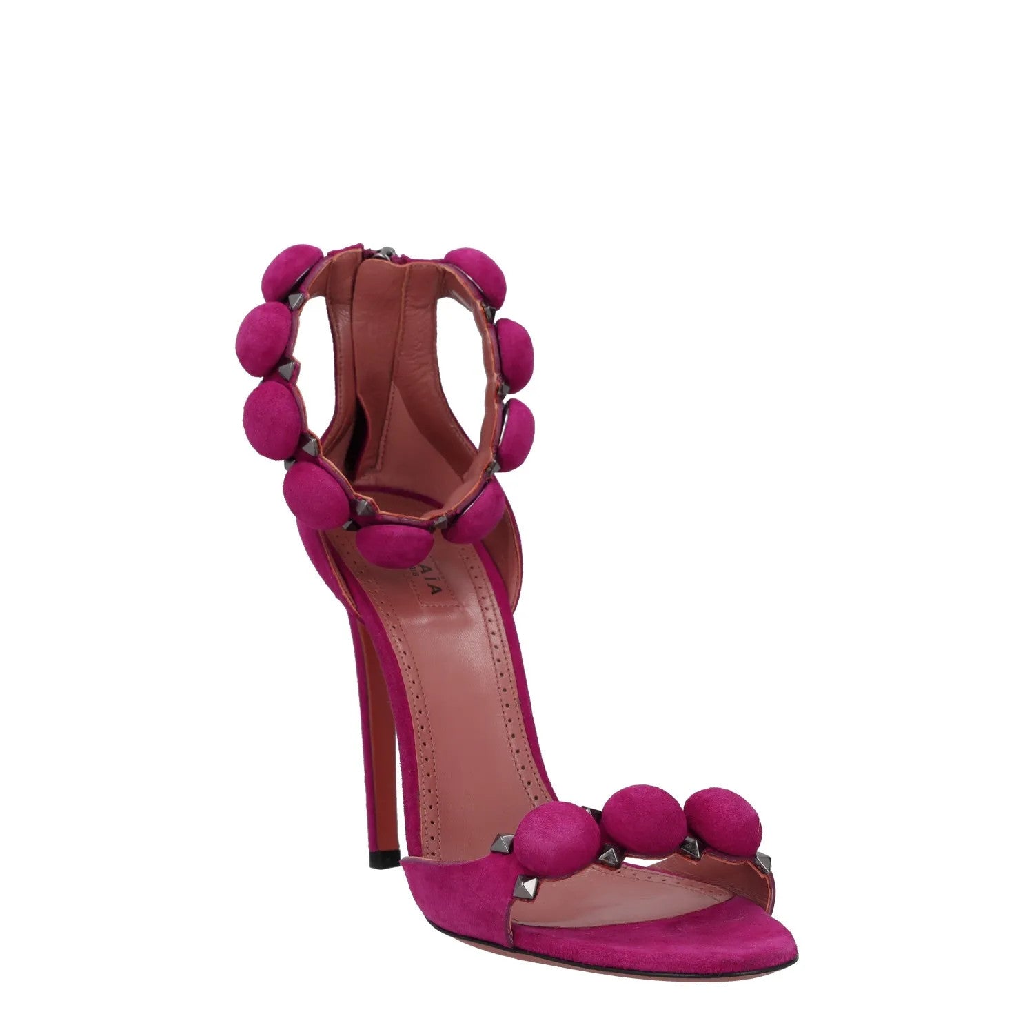 ALAIA Womens High Heels Purple Leather Ankle Strap Open Toe UK 5 RRP 850 — View 2