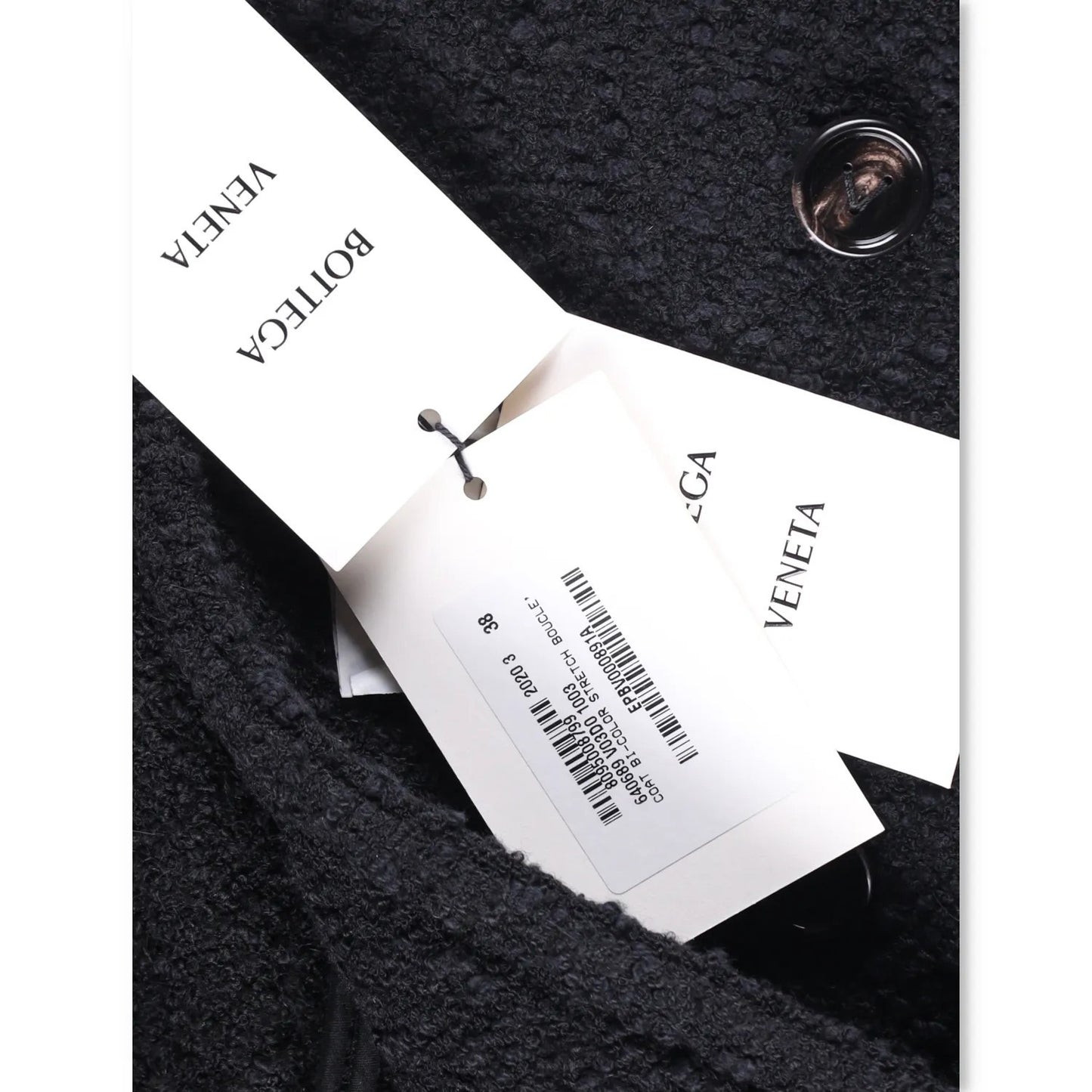 BOTTEGA VENETA Womens Black Double Breasted Overcoat Cotton Blend 38 RRP 3500 — View 8