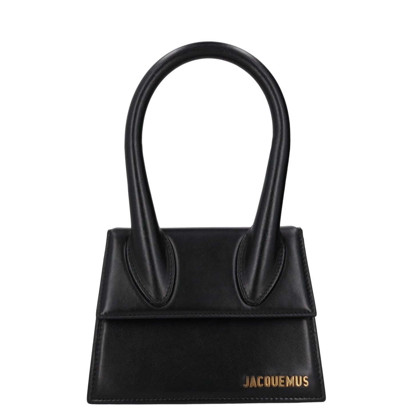 JACQUEMUS Womens Le Chiquito Moyen Leather Tote Bag Black Gold One Size RRP 680