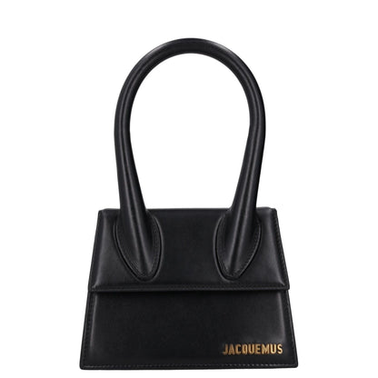 JACQUEMUS Womens Le Chiquito Moyen Leather Tote Bag Black Gold One Size RRP 680