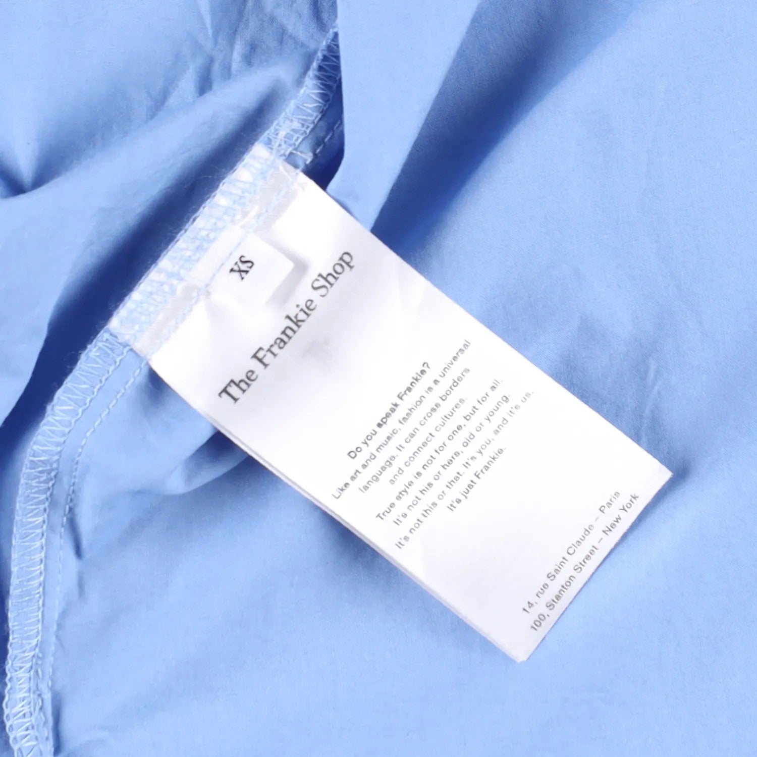 FRANKIE SHOP Women Lui Organic Cotton Button Up Long Sleeve Shirt Blue XS RRP130 — View 8
