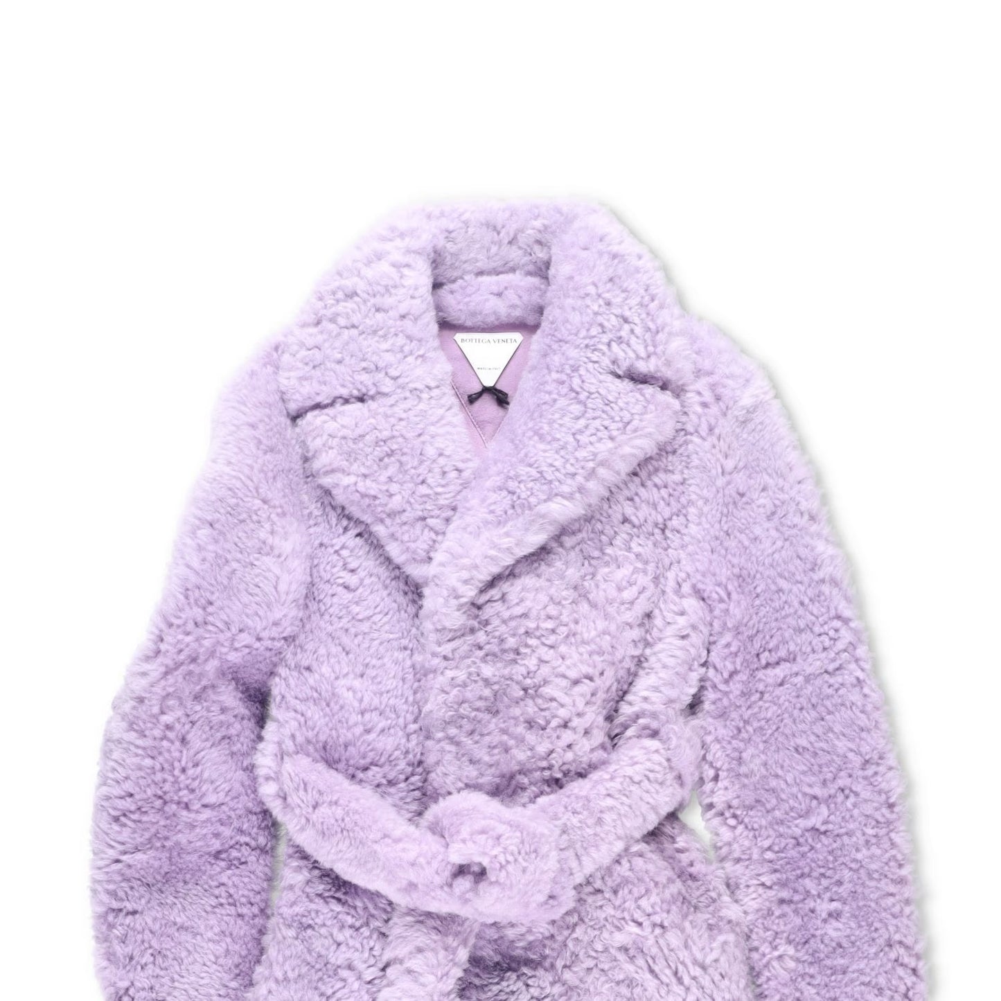 BOTTEGA VENETA Womens Wool Kimono Gown Purple Fur Trim Belted Collar 38 RRP 7000 — View 2