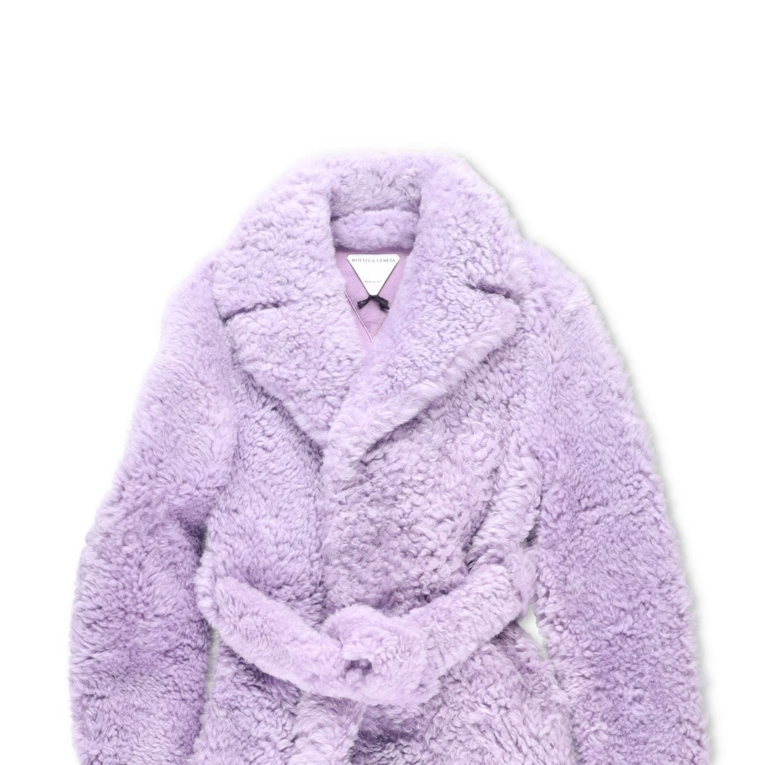 BOTTEGA VENETA Womens Wool Kimono Gown Purple Fur Trim Belted Collar 38 RRP 7000 — View 2