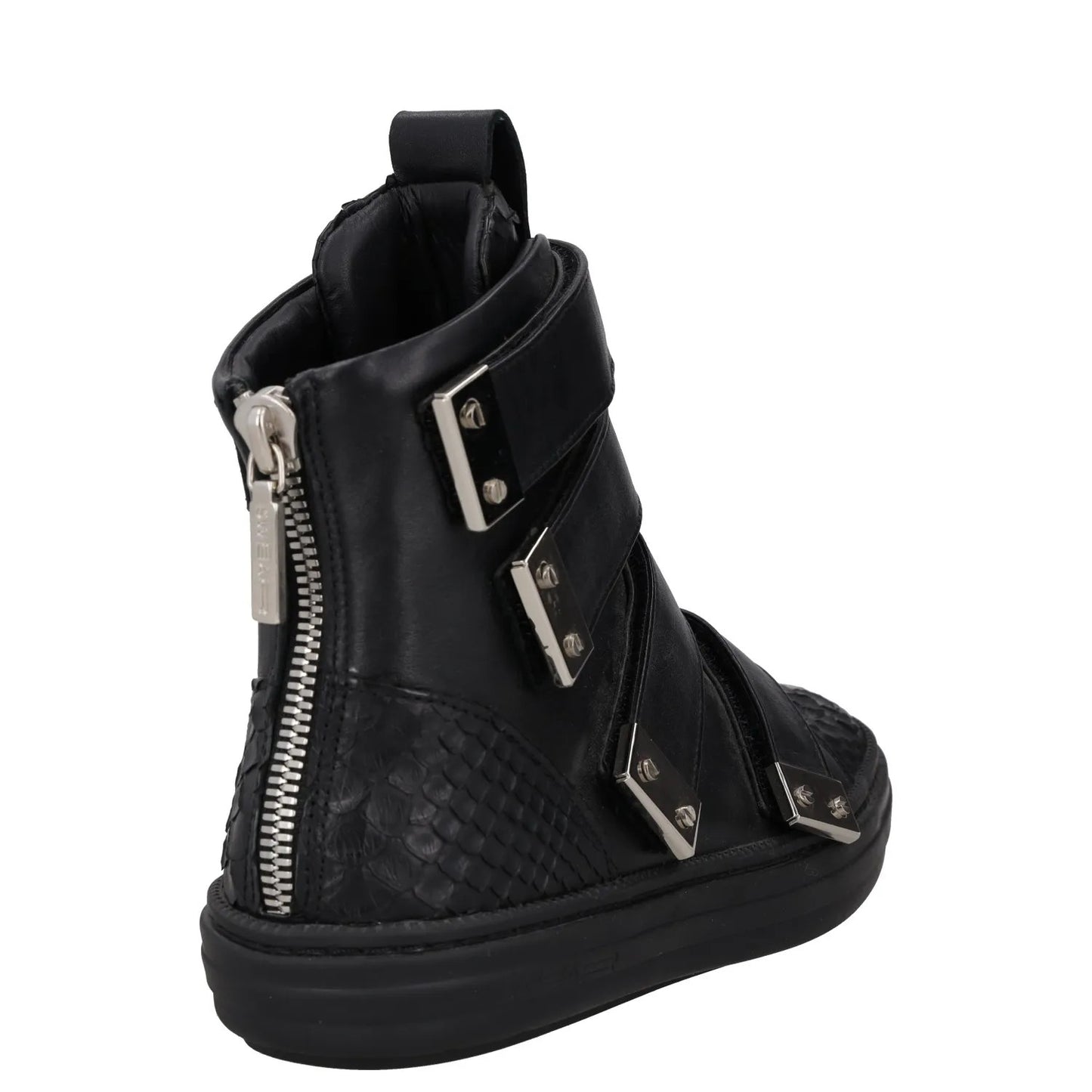 SWEAR Mens Trainers Black Leather High Top Strappy Sneakers UK 6 RRP 250 — View 6