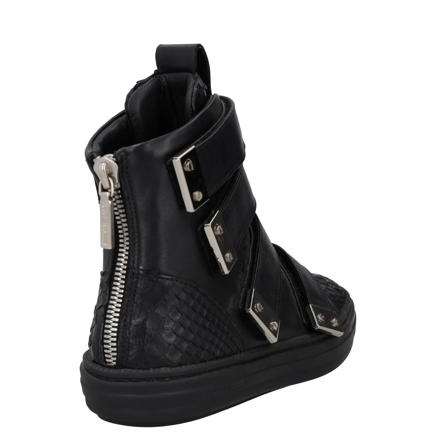 SWEAR Mens Trainers Black Leather High Top Strappy Sneakers UK 6 RRP 250 — View 6