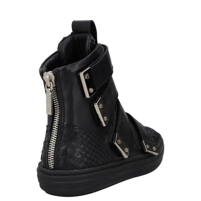 SWEAR Mens Trainers Black Leather High Top Strappy Sneakers UK 6 RRP 250 — View 6