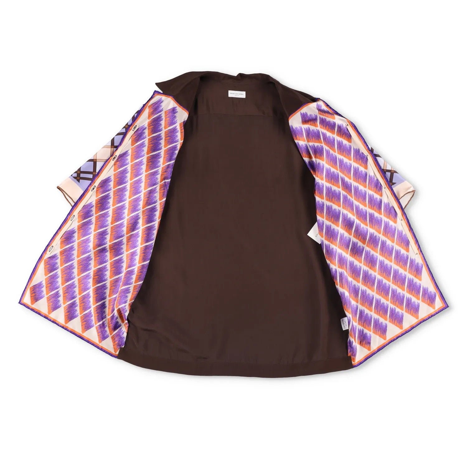 DRIES VAN NOTEN Mens Shirt Silk Button-Up Multicoloured Size 40 RRP 795 — View 9