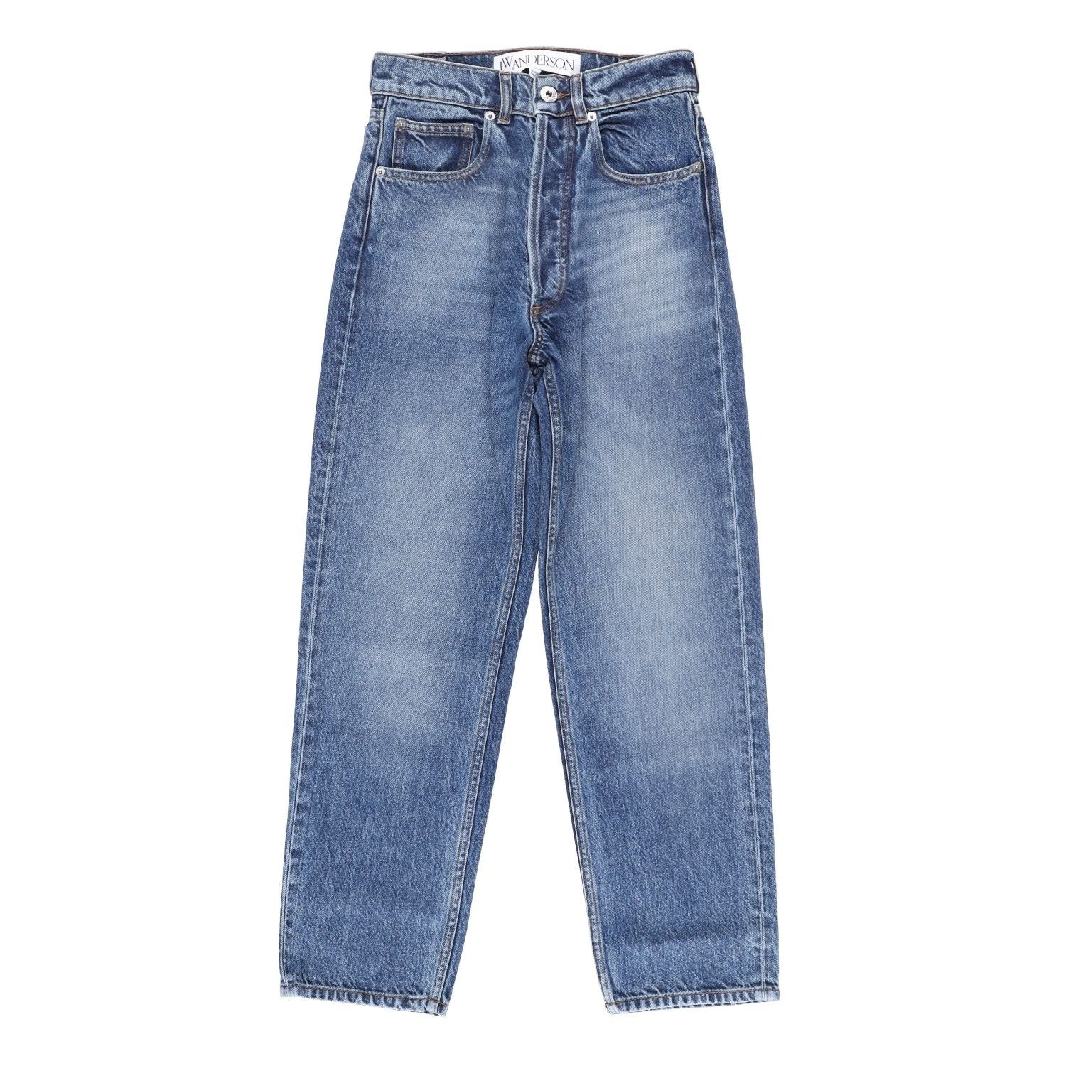 J.W.Anderson Womens Cropped Straight Leg Jeans Blue Denim Size 24 RRP 415
