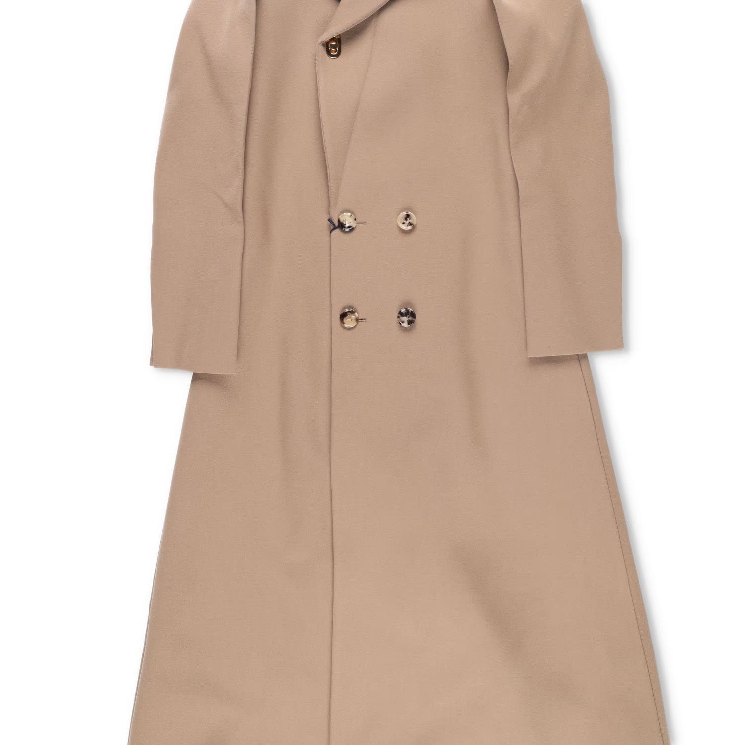 BOTTEGA VENETA Womens Long Beige Wool Coat Double Breasted Size 38 RRP 3500 — View 4