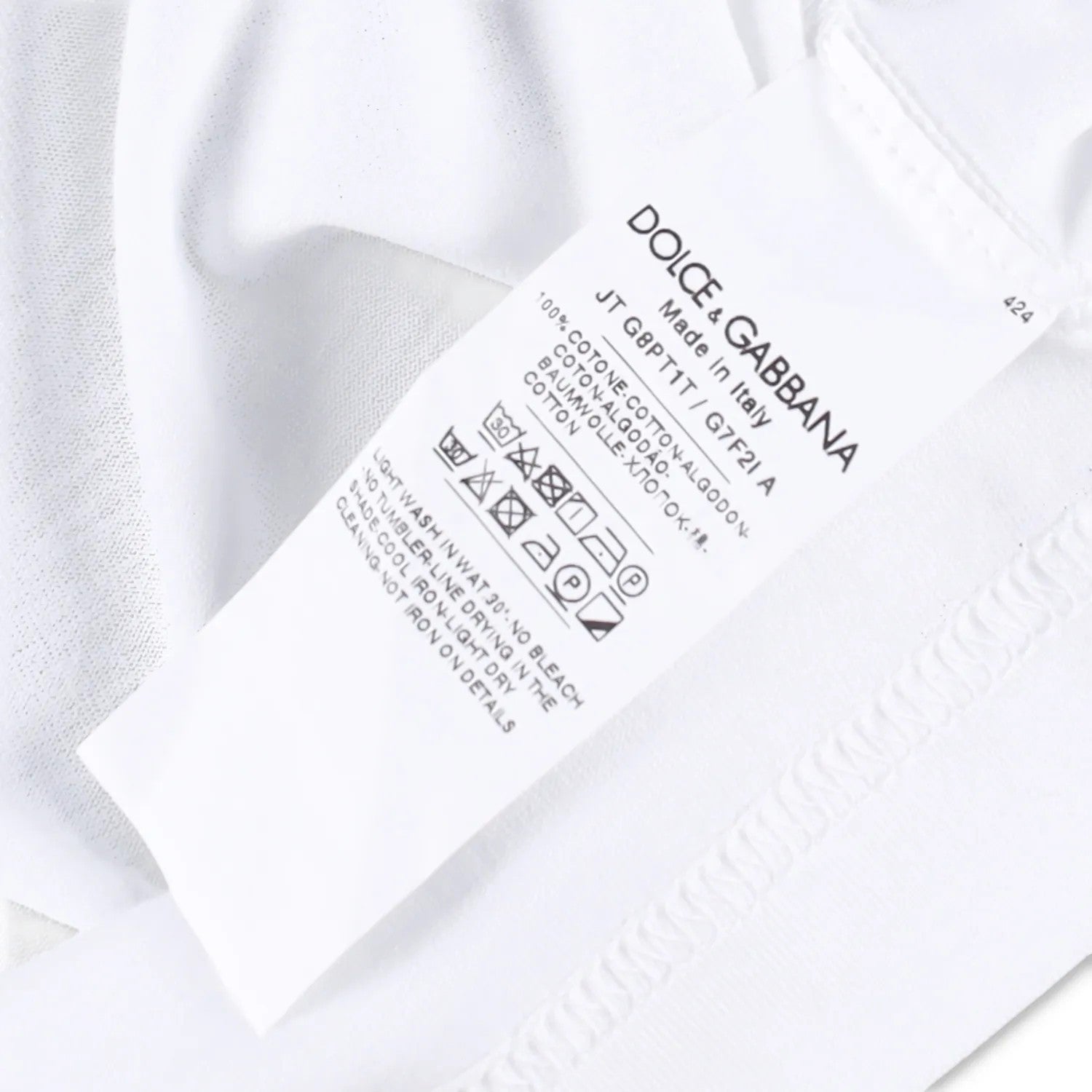 DOLCE & GABBANA Mens T-Shirt White Short Sleeve Crew Neck Plaque Size 48 RRP 485 — View 7