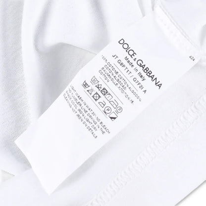 DOLCE & GABBANA Mens T-Shirt White Short Sleeve Crew Neck Plaque Size 48 RRP 485 — View 7