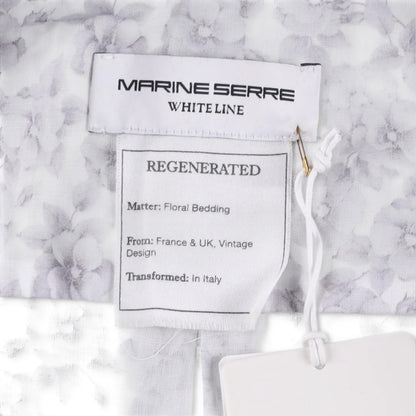 MARINE SERRE Mens Shirt Recycled Cotton White Floral Pattern Size S RRP 200 — View 9