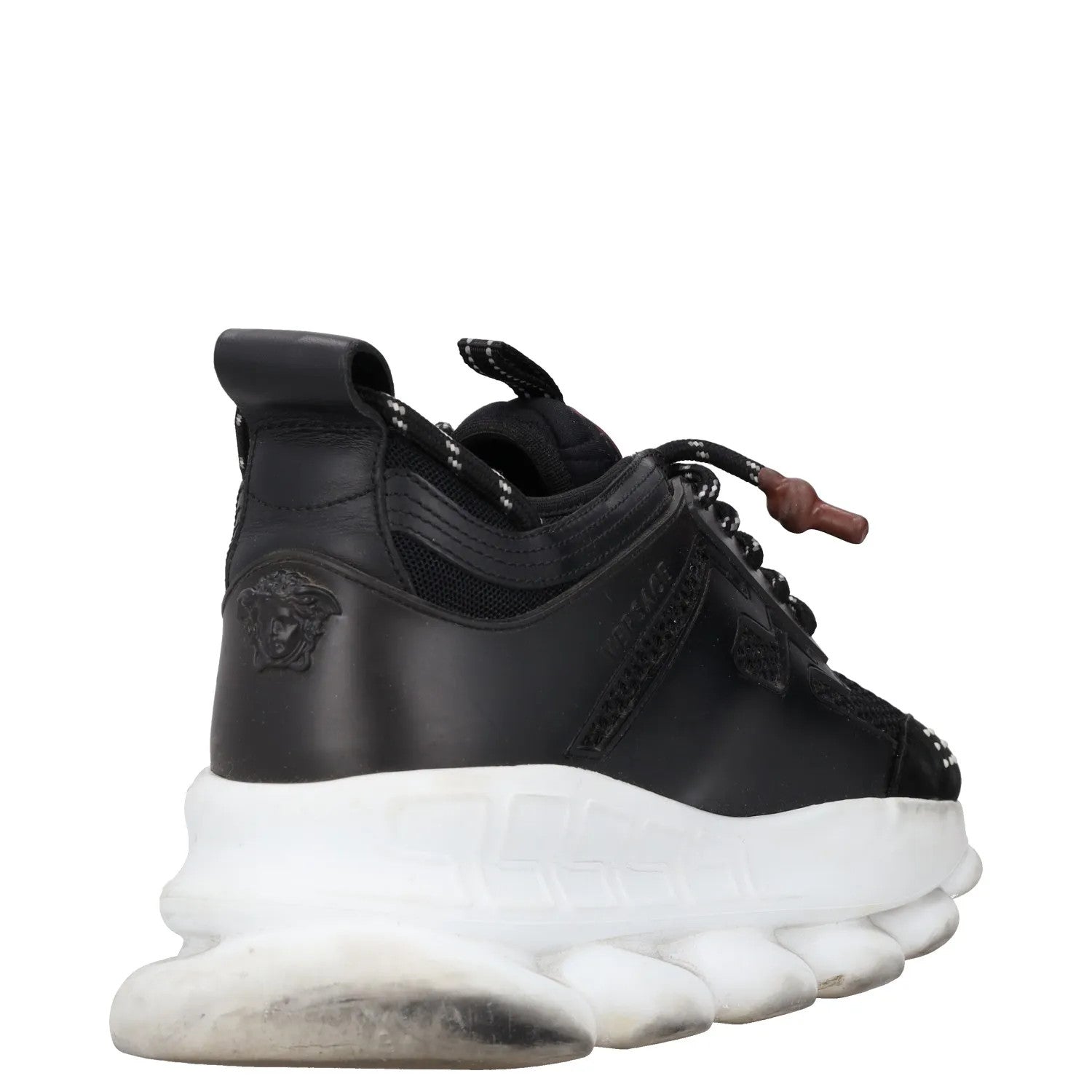 VERSACE Mens Trainers Black Synthetic Low Top Lace Up White Sole UK 6 RRP 400 — View 6