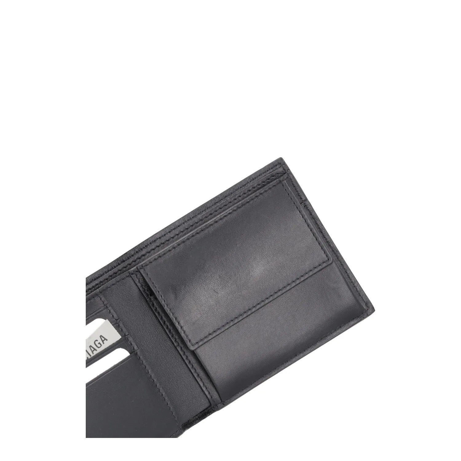 BALENCIAGA Mens Wallet Folding Logo Accent Black Leather One Size RRP 375 — View 6