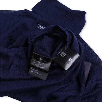 PRADA Womens Jumper High Neck Long Sleeve Pullover Sweatshirt Blue 44 RRP 1520 — View 7