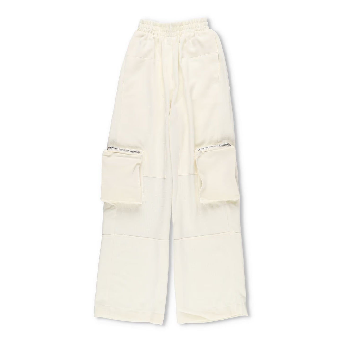 PARIS GEORGIA Womens Trousers Ivory White Wide Leg Side Pockets Size M RRP 250