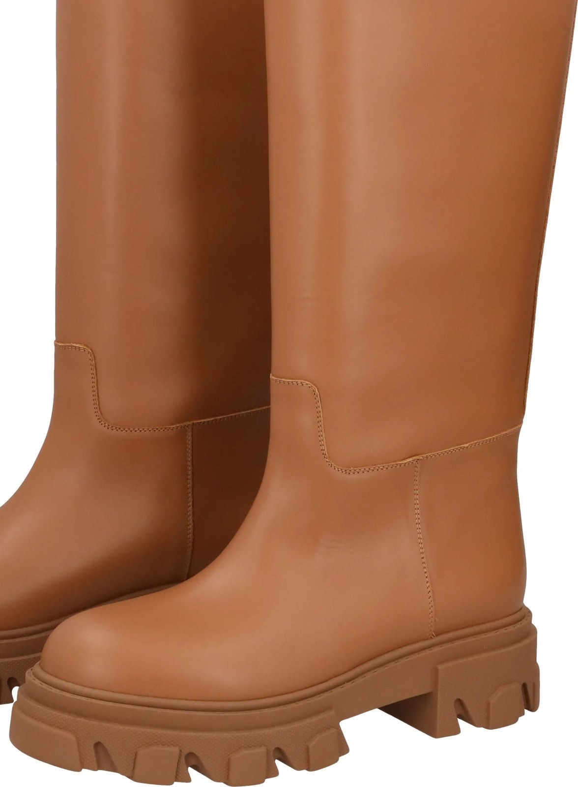 GIA COUTURE X Pernille Women Tubular Combat Leather Boot Knee Chunky UK5 RRP480 — View 8