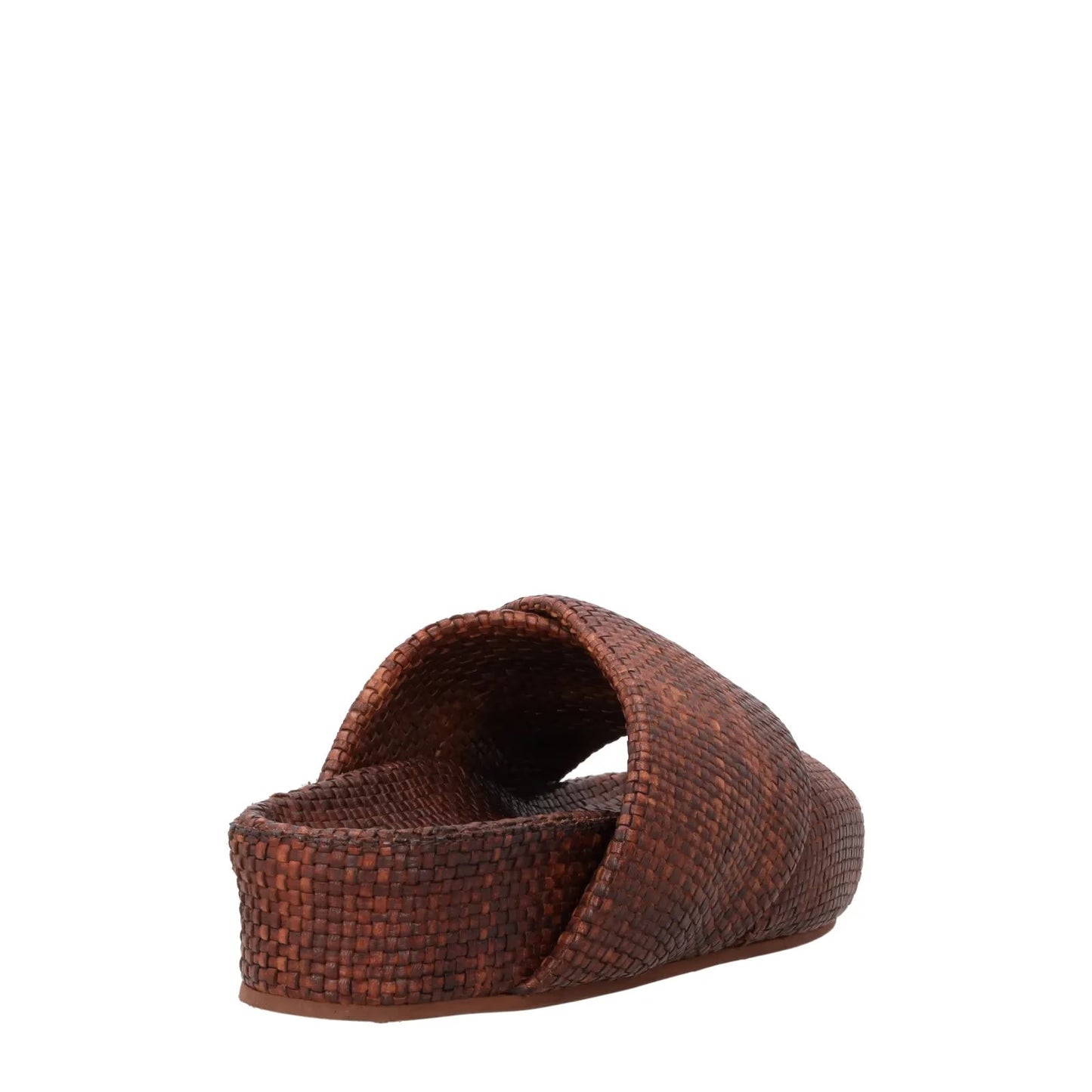 ST AGNI Womens Flatform Cross Slides Woven Leather Brown Comfy UK7 RRP 250 — View 6