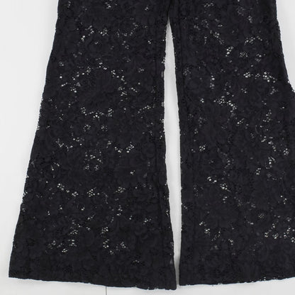ZIMMERMANN Womens Matchmaker Lace Wide Leg Trousers Black High Rise XS RRP 550 — View 3