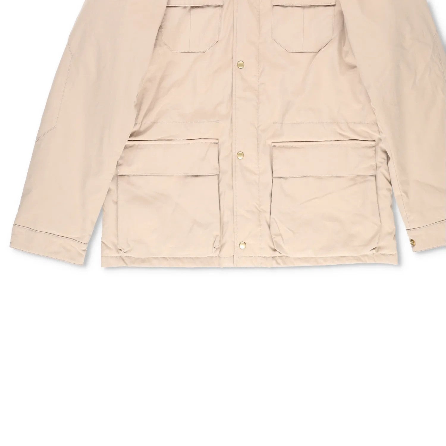 HOLUBAR Mens Parka Coat Cotton Nylon Polyester Blend Mid Length Beige L-4 RRP500 — View 4