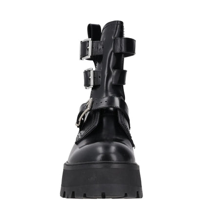 ALEXANDER MCQUEEN Womens Boots Platform Ankle Straps Black Leather UK 8 RRP 450 — View 4