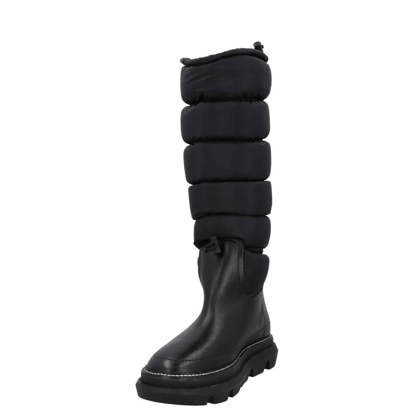 TORY BURCH Womens Knee High Snow Boots Black Leather Drawstring UK 2.5 RRP 350 — View 3