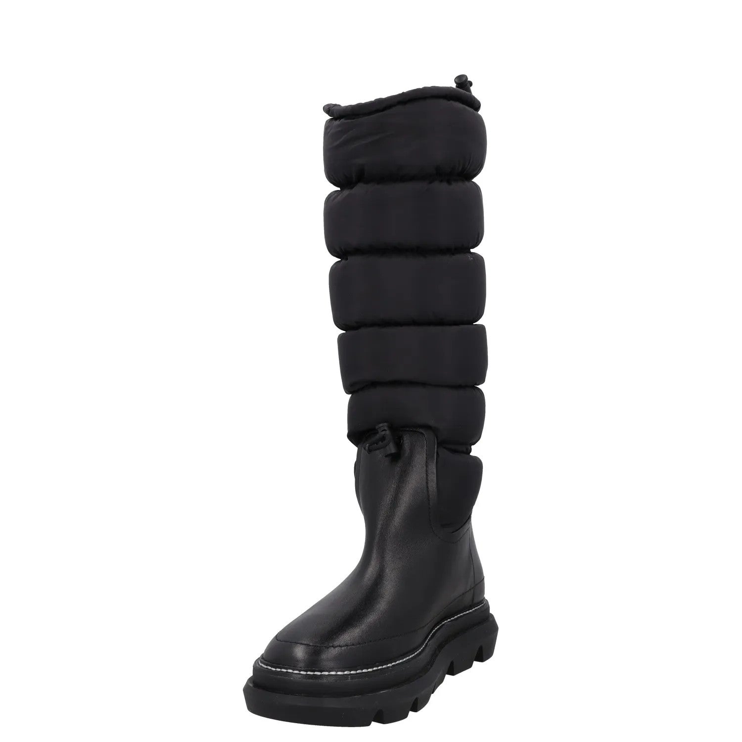 TORY BURCH Womens Knee High Snow Boots Black Leather Drawstring UK 2.5 RRP 350 — View 3