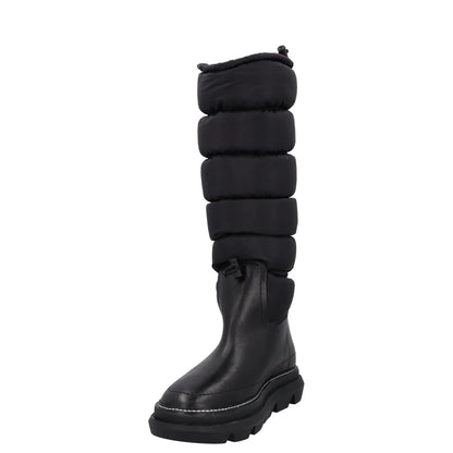 TORY BURCH Womens Knee High Snow Boots Black Leather Drawstring UK 2.5 RRP 350 — View 3