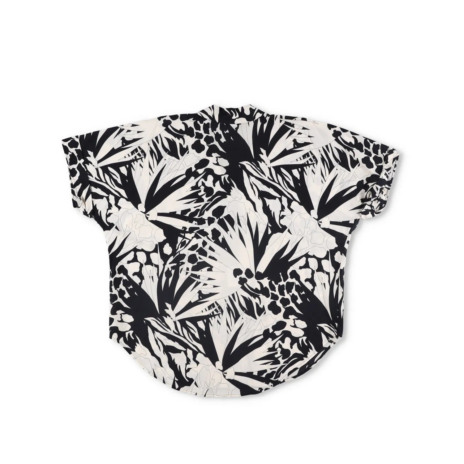 SAINT LAURENT Mens Button-Up Shirt Viscose Black White Short Sleeve 39 RRP 545 — View 10