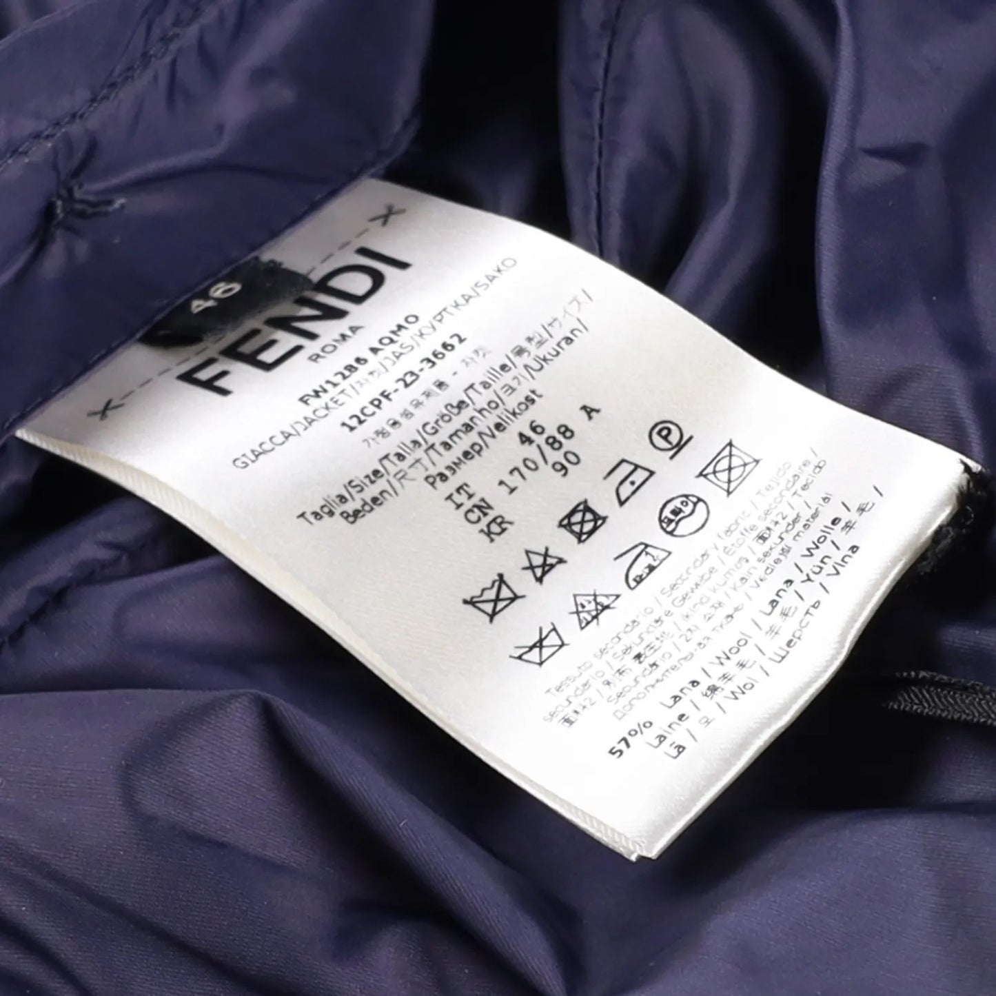 FENDI Mens Blouson Embossed Jacket Shirt Jacket Blue Knit Size 48 RRP 2150 — View 10