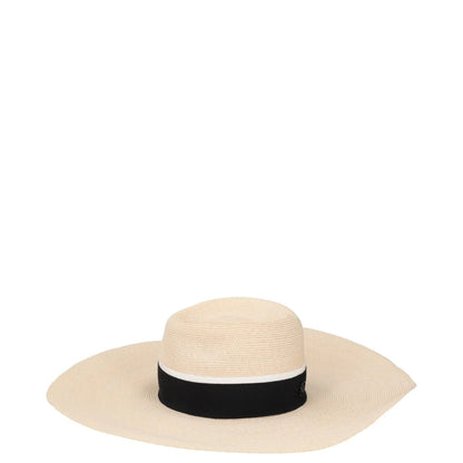 MAISON MICHEL Womens Sun Hat Beige Straw Black Band Wide Brim Size M RRP 400 — View 4