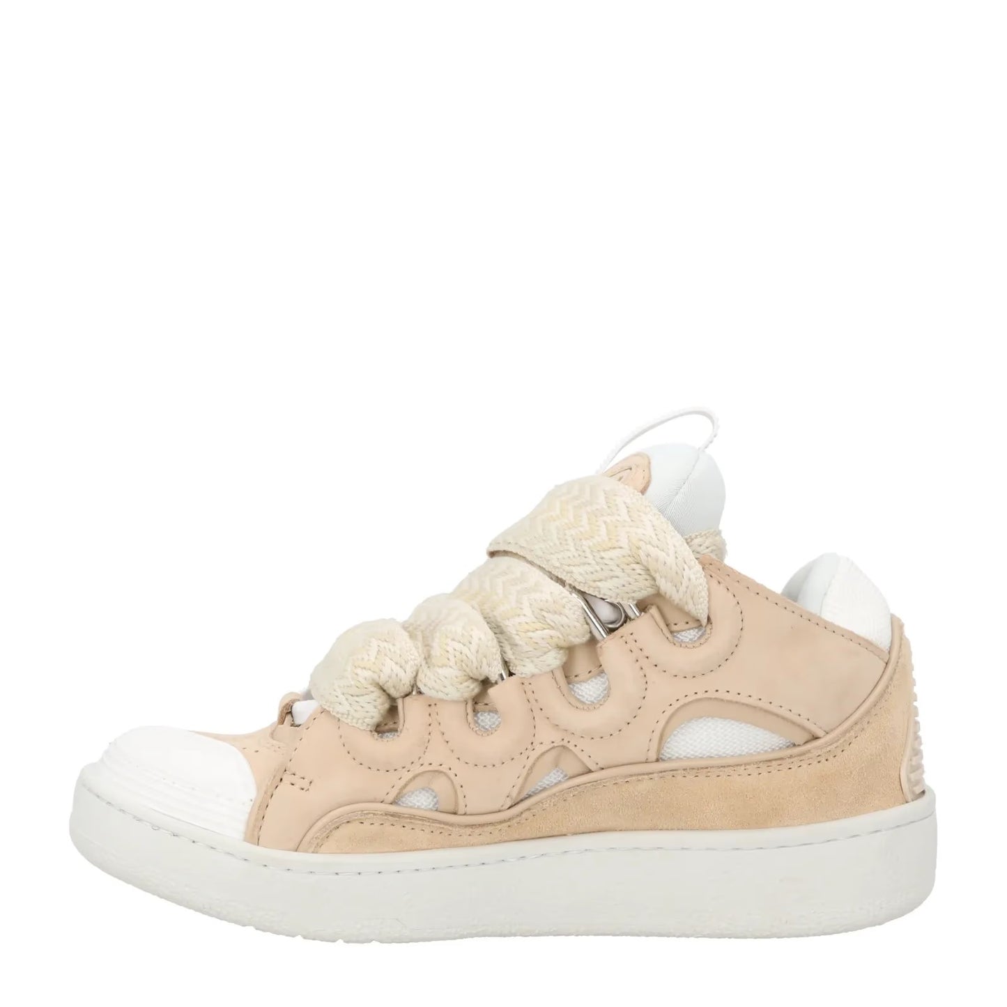 LANVIN Womens Curb Sneaker Beige Leather Low Top Trainers Lace Up UK 2 RRP 720 — View 4