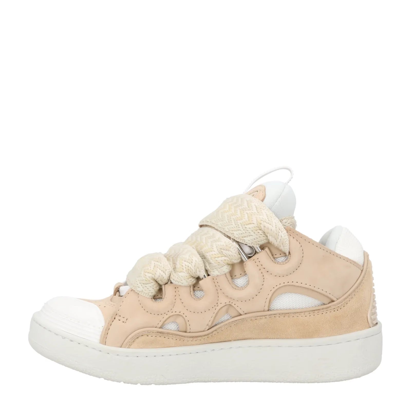LANVIN Womens Curb Sneaker Beige Leather Low Top Trainers Lace Up UK 2 RRP 720 — View 4