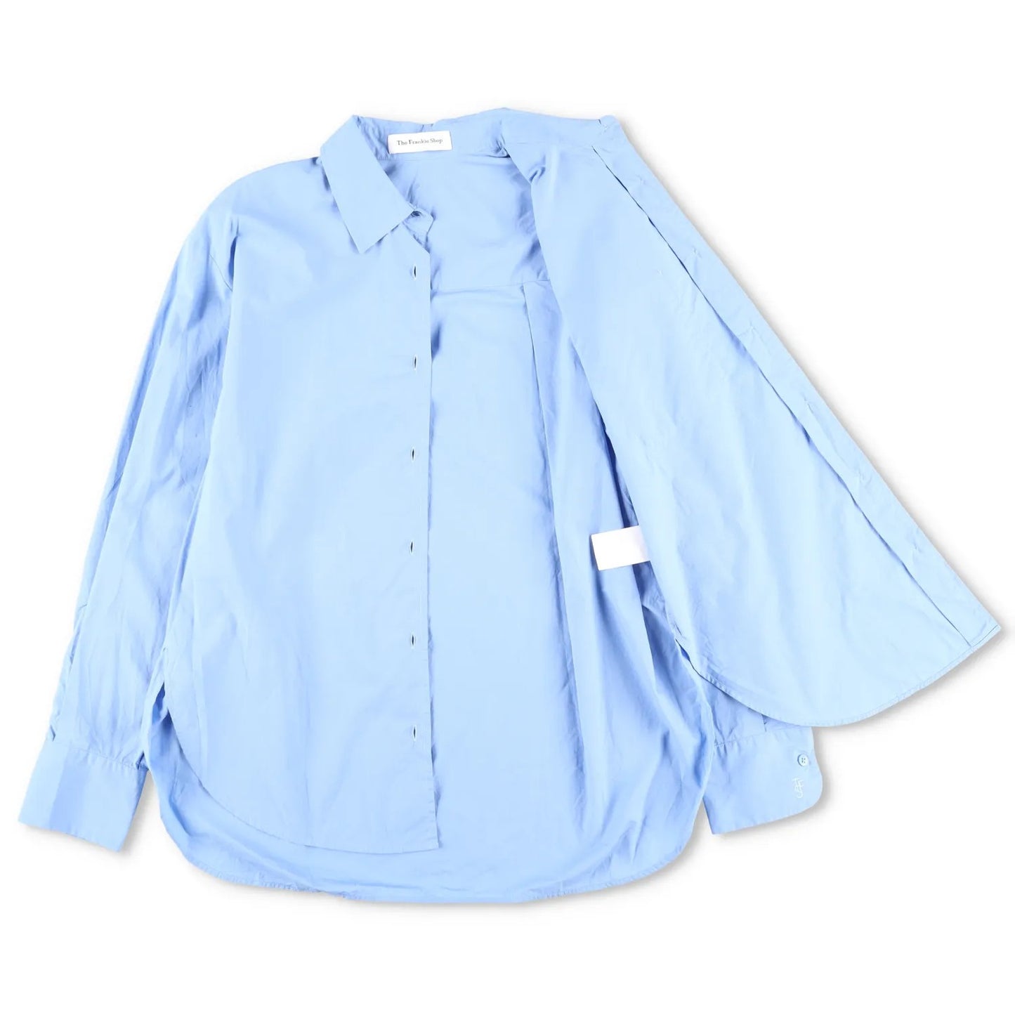 FRANKIE SHOP Women Lui Organic Cotton Button Up Long Sleeve Shirt Blue XS RRP130 — View 5