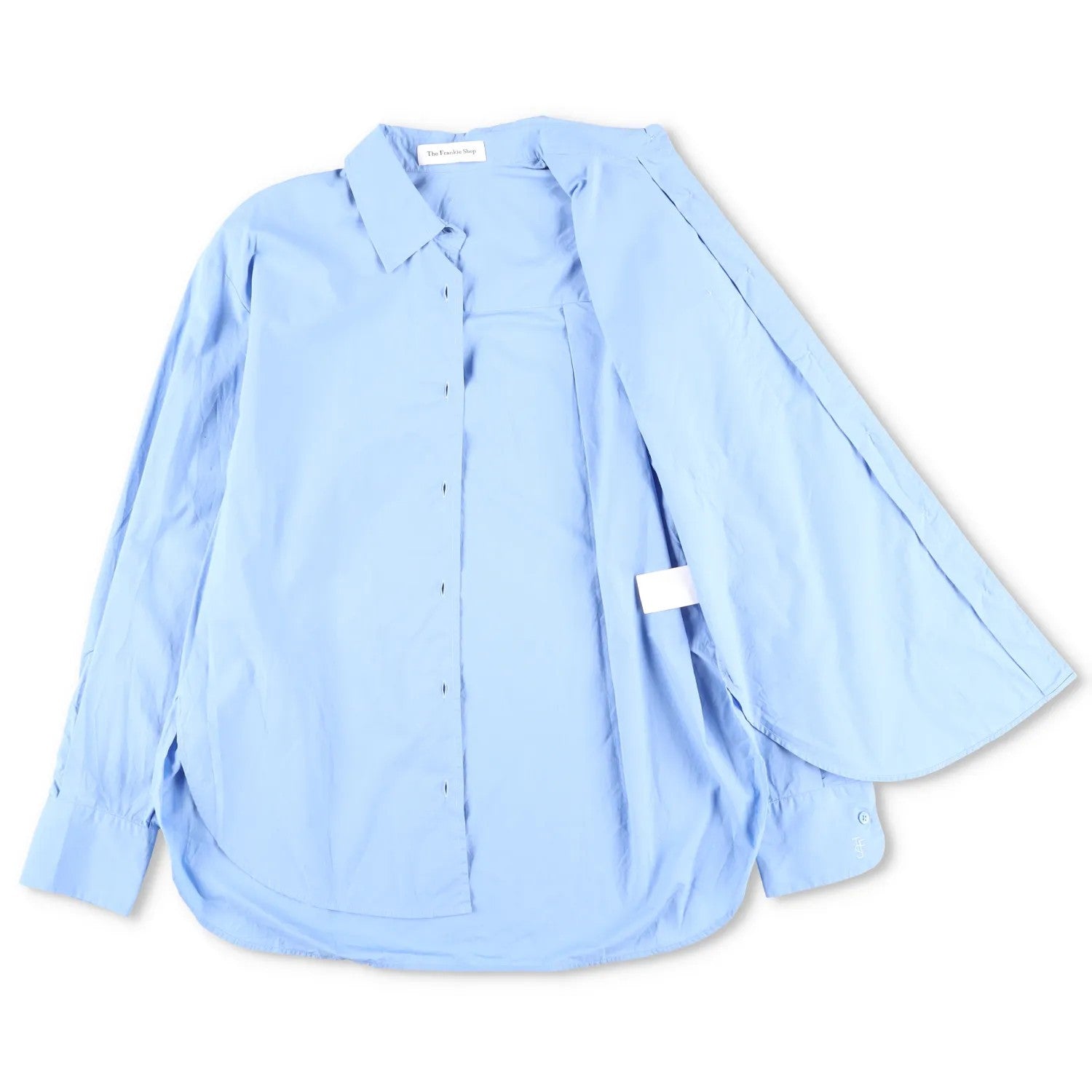 FRANKIE SHOP Women Lui Organic Cotton Button Up Long Sleeve Shirt Blue XS RRP130 — View 5