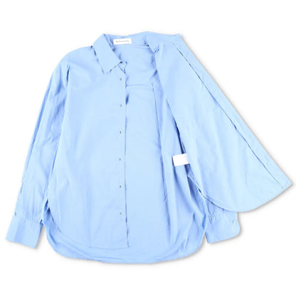 FRANKIE SHOP Women Lui Organic Cotton Button Up Long Sleeve Shirt Blue XS RRP130 — View 5