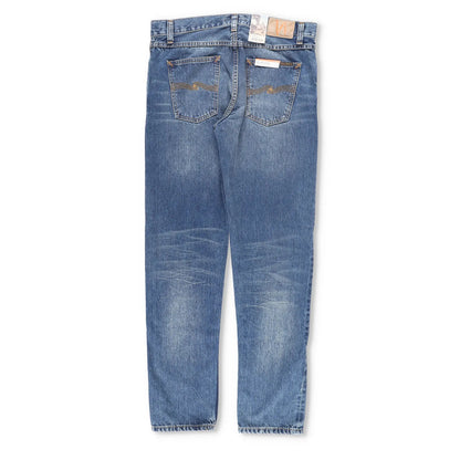 NUDIE JEANS Mens Jeans Steady Eddie Ii Stormy Selvedge Straight Blue 33 RRP 200 — View 11