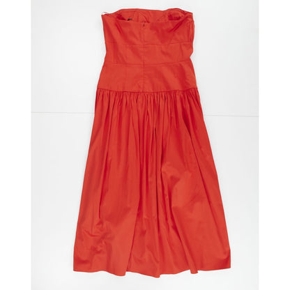 TOVE Womens Lauryn Strapless Red Midi Dress Sweetheart Neckline Size 40 RRP 635 — View 8