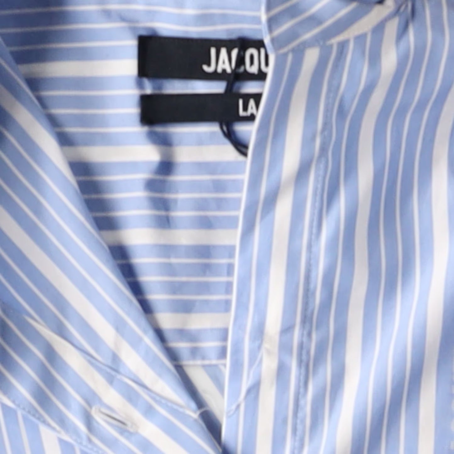 JACQUEMUS Womens La Chemise Pablo Long Sleeve Bown Stripe Shirt Black 36 RRP 591 — View 9